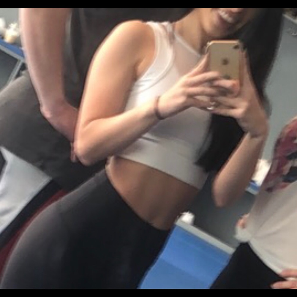 White Longline lululemon Bra with Mesh Detail